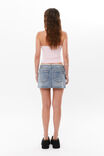 Frayed Denim Mini Skirt, VALLEY BLUE - alternate image 3