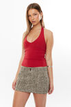 Luxe Halter Top, LIPSTICK RED - alternate image 1