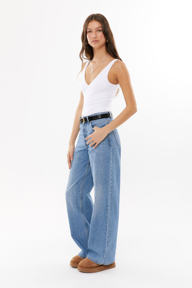 High Rise Wide Jean, PORTSEA BLUE