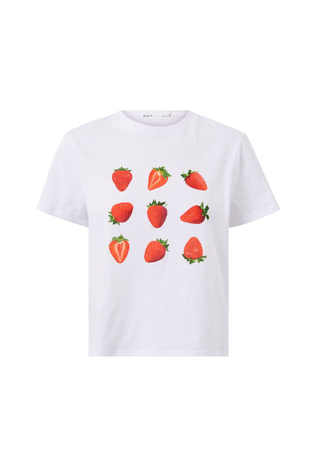 Everyday Graphic Tee, WHITE/STRAWBERRIES