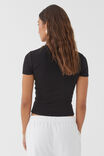 Cotton Fitted Tee, BLACK - alternate image 3