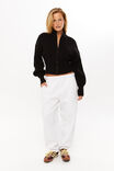 Daisy Zip Through Knit Bomber, BLACK - alternate image 2