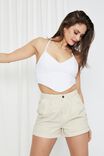 Molly Tie Up Backless Top, WHITE