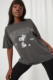 Oversized Snoopy Varsity T Shirt, ACID WASH PHANTOM/LCN PEA SNOOPY VARSITY - alternate image 1