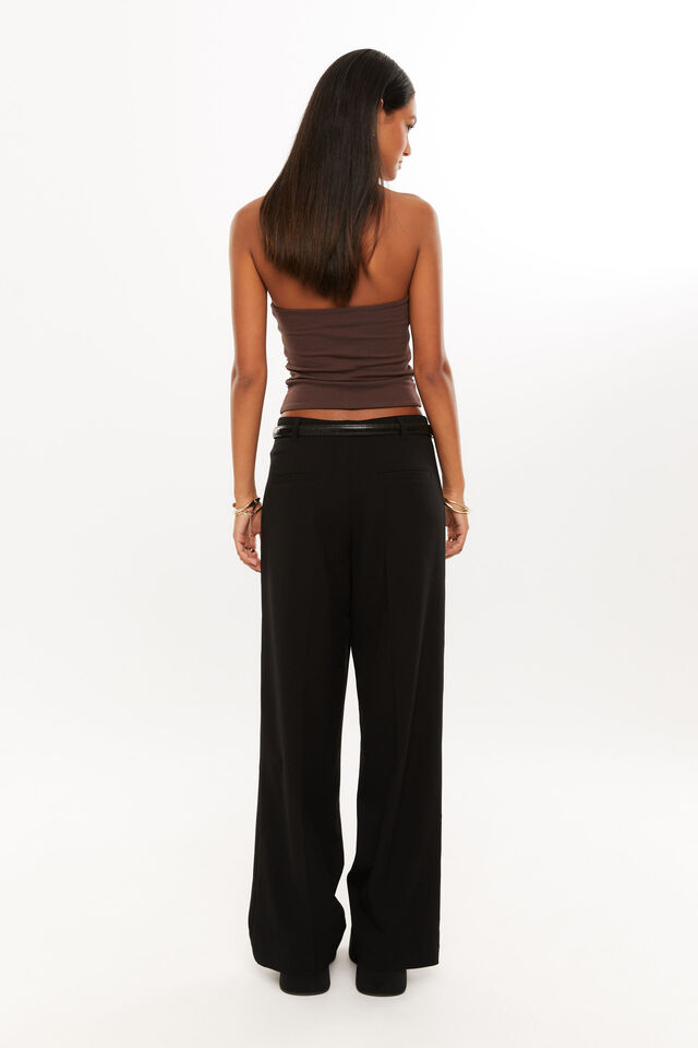 Drew Mid Rise Tailored Pant, BLACK