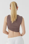 Soft Ruched Twist Top, BROWN CAROB - alternate image 3