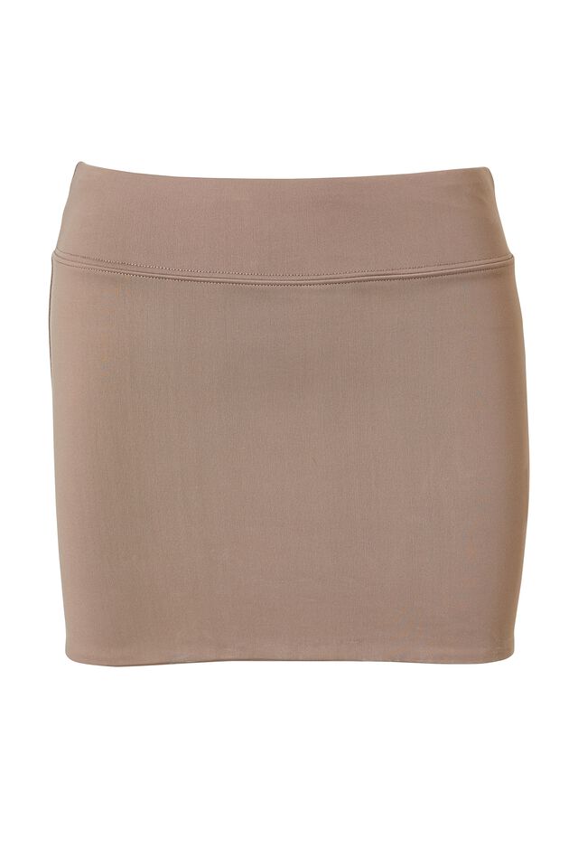 Luxe Hipster Mini Skirt, MINK BROWN