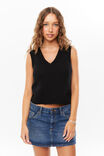 Reece V Neck Knit Vest, BLACK - alternate image 2