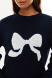 Bambie Crew Jumper, MIDNIGHT NAVY/BOW - alternate image 2