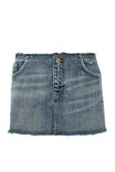 Frayed Denim Mini Skirt, VALLEY BLUE - alternate image 6