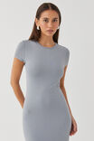 Luxe Short Sleeve Maxi Dress, MOONLIGHT GREY - alternate image 4