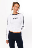 Gracie Long Sleeve Graphic Top, WHITE/NYC - alternate image 1