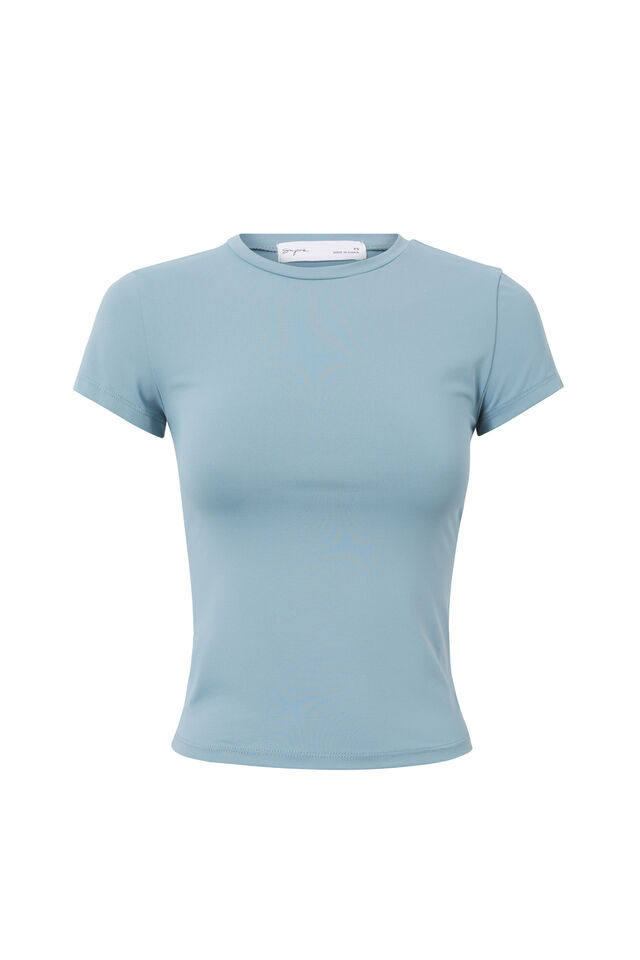 Luxe Longline Tee, DUSTY STOCKHOLM BLUE