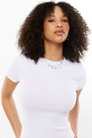 Cotton Fitted Tee, WHITE - alternate image 4