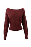 Pippa Off Shoulder Knit Jumper, DARK PLUM - alternate image 6