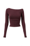 Soft Long Sleeve Off Shoulder Top, CHOC CHERRY - alternate image 6
