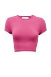 Luxe Cropped Short Sleeve Top, MOODY MAGENTA - alternate image 6