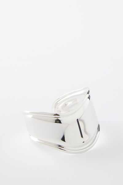 Single Bangle, SILVER/WIDE CUFF