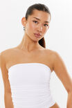 Luxe Ruched Bandeau, WHITE - alternate image 2