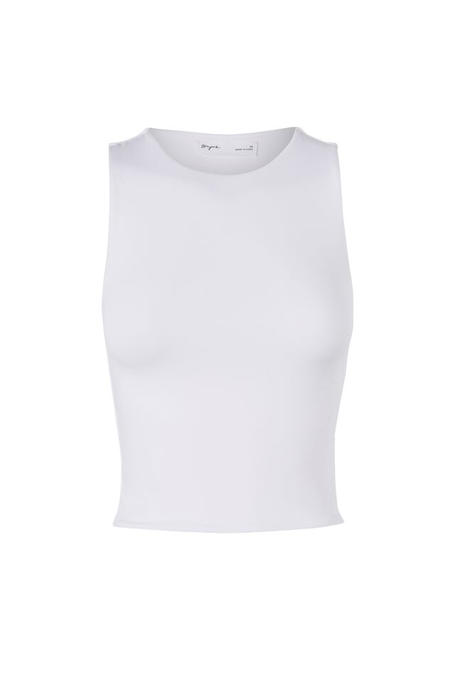 Luxe Cropped Tank, WHITE