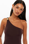 Luxe Jessica One Shoulder Bodysuit, CHOC CHERRY - alternate image 4