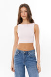 Luxe Low Back Crop Top, SHERBERT PINK - alternate image 1