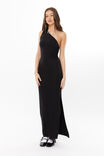 Soft One Shoulder Maxi Dress, BLACK - alternate image 1