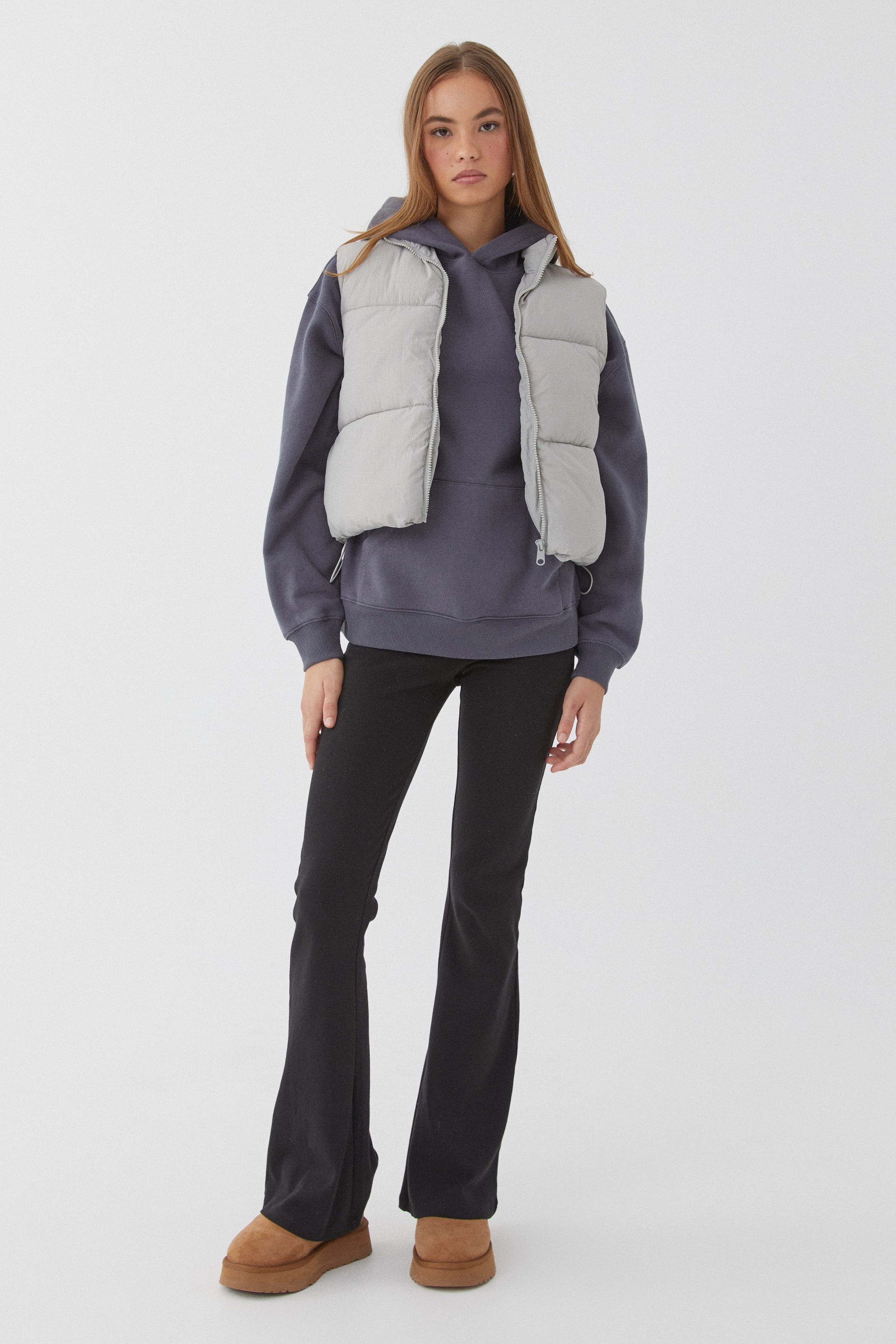 Grey puffer vest store