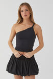 Luxe Jessica One Shoulder Top, BLACK - alternate image 1