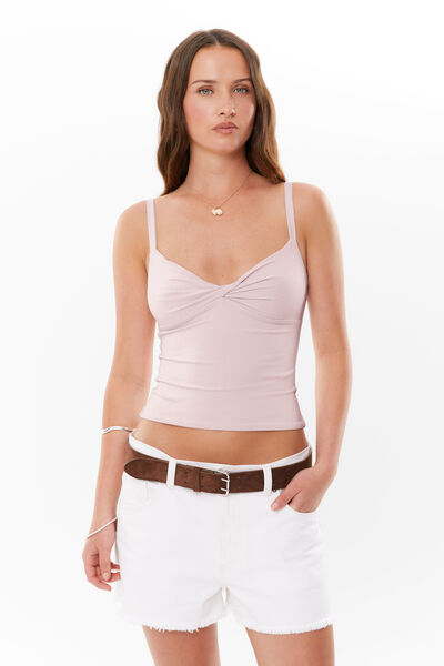 Luxe Twist Front Cami, SHERBERT PINK