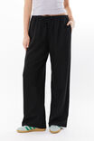 Henley Relaxed Linen Pant, BLACK - alternate image 2