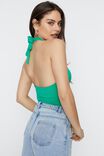 Robyn Halter Gathered Top, TROPIC GREEN