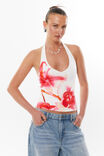 Luxe Halter Top, WHITE/ORCHID BLUR - alternate image 6