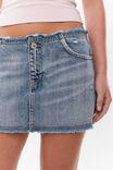 Frayed Denim Mini Skirt, VALLEY BLUE - alternate image 4