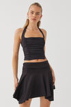 Luxe Hanky Hem Mini Skirt, BLACK - alternate image 1