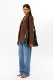 Niki Collared Faux Suede Jacket, MOCHA BROWN - alternate image 5