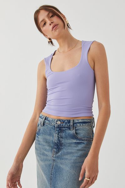 Luxe Scoop Neck Tank, CLOUDY LILAC