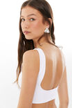 Luxe Low Back Crop Top, WHITE - alternate image 4