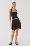 Luxe Hanky Hem Mini Skirt, BLACK - alternate image 4