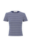 Cotton Fitted Tee, NAVY STRIPE - alternate image 6