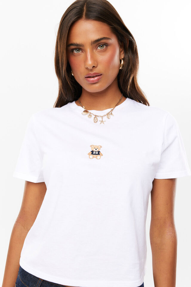 Teddy Graphic Tee, WHITE/TEDDY