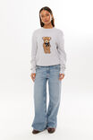 Bambie Crew Jumper, GREY MARLE/TEDDY BOW - alternate image 3