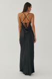 Caitlyn Cowl Neck Formal Dress, BLACK