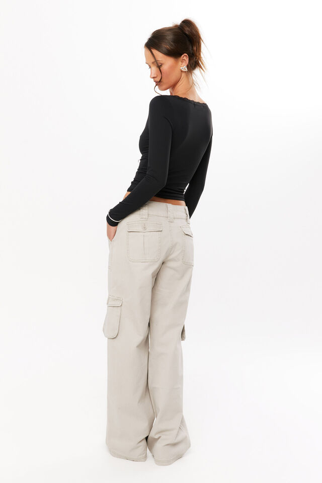 Super Smooth Isla Long Sleeve Top, BLACK