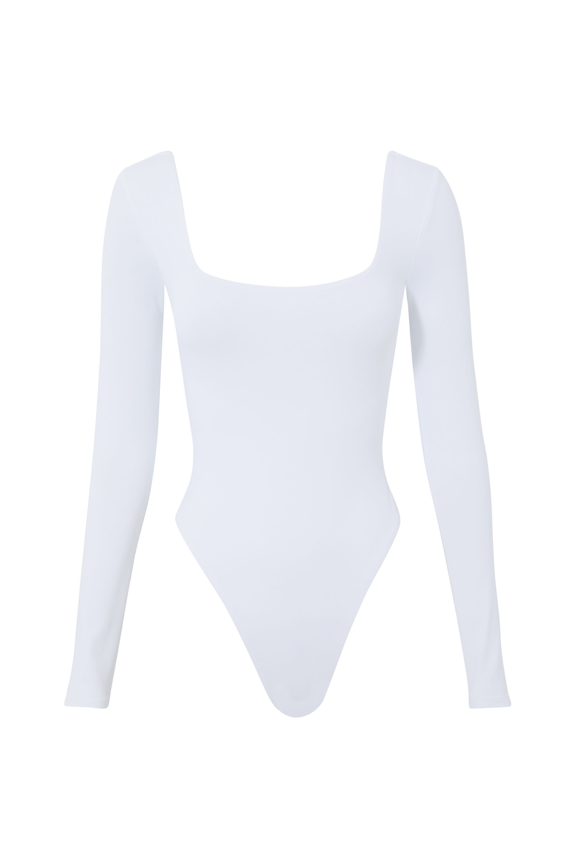 White square neck bodysuit top