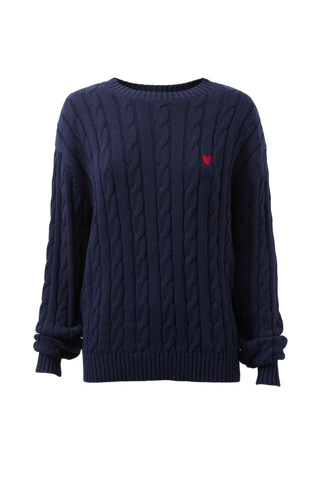 Millie Cable Knit Jumper, MIDNIGHT NAVY
