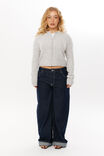 Brydie Button Through Cardigan, GREY MARLE - alternate image 2