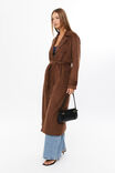 Sarah Faux Suede Trench Coat, MOCHA BROWN - alternate image 5