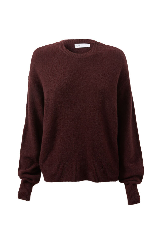 Romee Crew Neck Knit Jumper, WINTER WINE