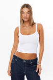 Riri Scoop Neck Tank, WHITE - alternate image 1